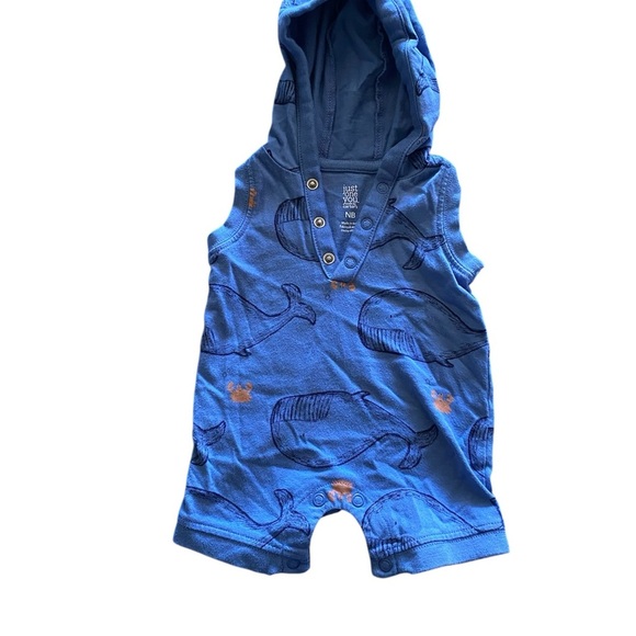 Carter's Blue and Orange Bodysuit with Hood - Picture 1 of 4